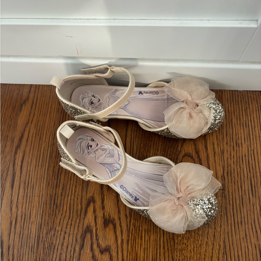 Disney Kids Sparkly Gold and Cream Dress Shoes Size 12.5